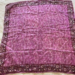 Floral Pink Silk Scarf